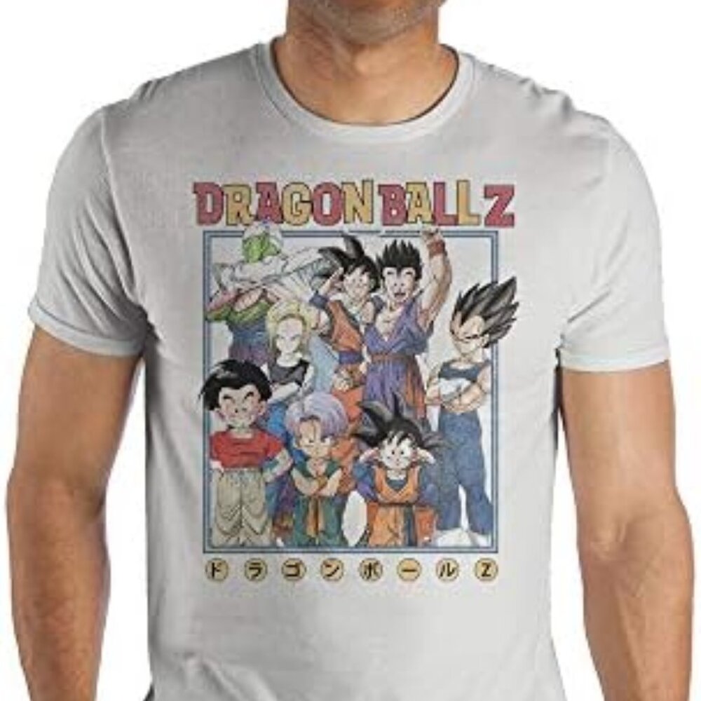 Dragon Ball Z Mens Small White Graphic Short Sleeve Shirt